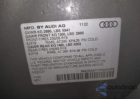 2023 Audi Q5 S Line Premium Plus z USA, uszkodzony, nr VIN WA1E2AFY7P2062474